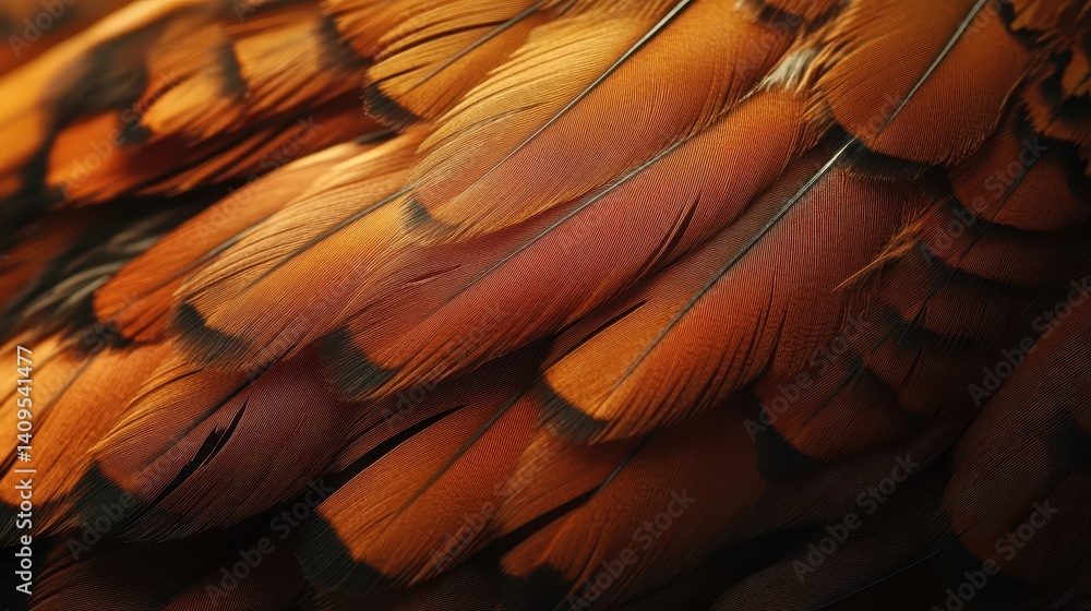 Obraz premium Close-up view of vibrant, textured bird feathers.