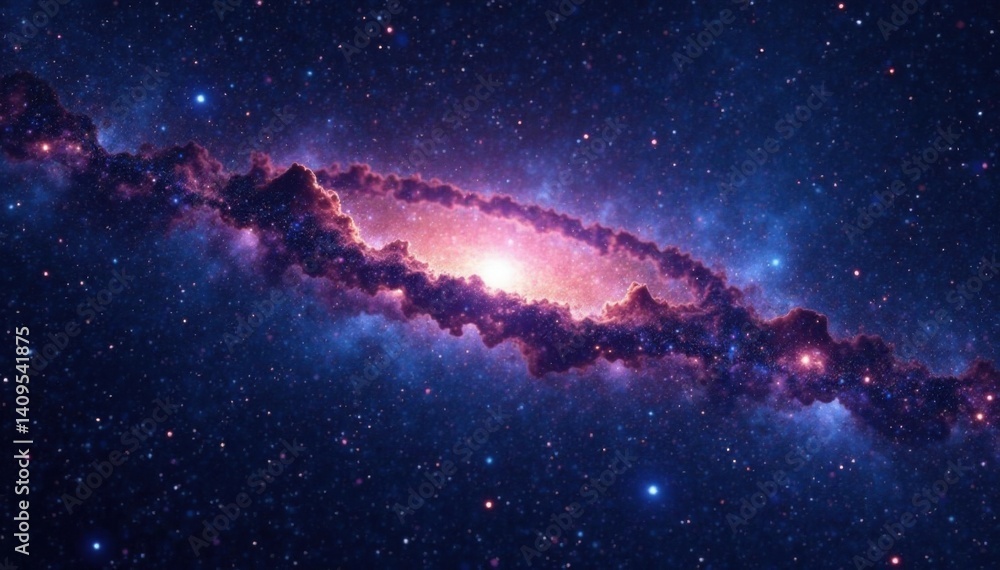 Fototapeta premium Dark vast galaxy with stars and nebulas against starry night sky background, space, galaxy, nebulas