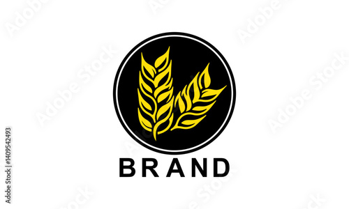 barley plant logo, wheat logo