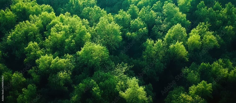 Aerial view Lush green forest canopy, sunlight dappled, nature background Aerial view Lush green forest canopy, sunlight dappled, nature background
