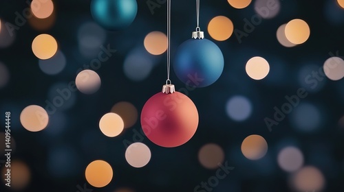 Wallpaper Mural Colorful ornaments hanging with festive lights in background Torontodigital.ca