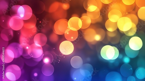 Abstract Rainbow Bokeh Background