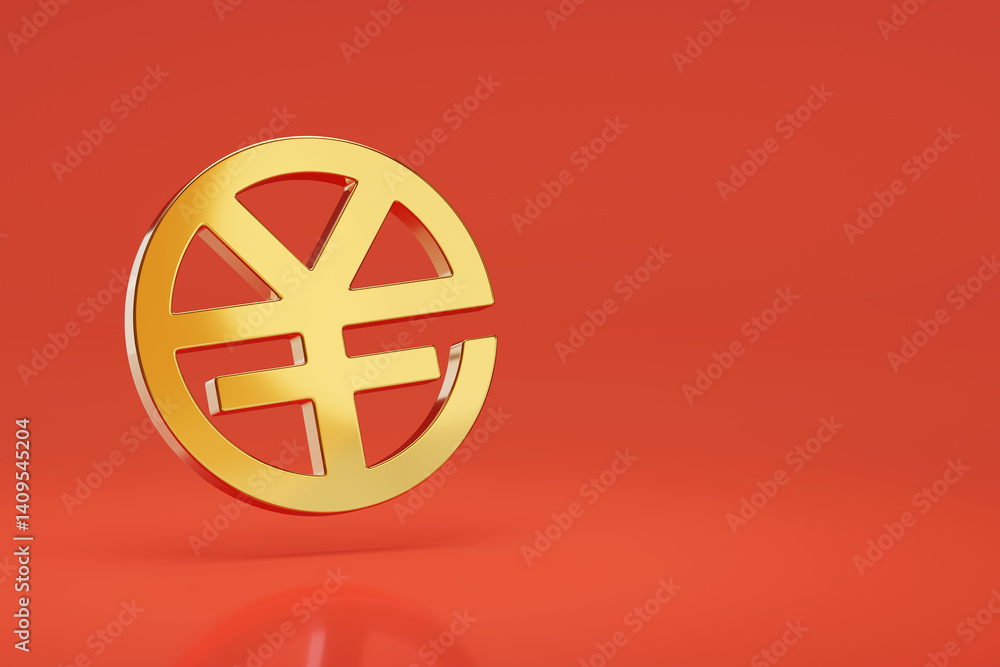 Yuan digital system symbol. Concept of the digital Yuan. 3D illustration. Yuan digital system symbol. Concept of the digital Yuan. 3D illustration.