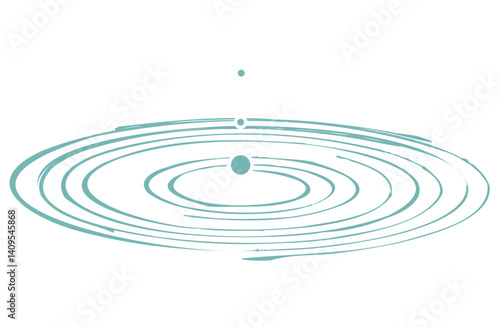 Water Droplet and Expanding Ripples