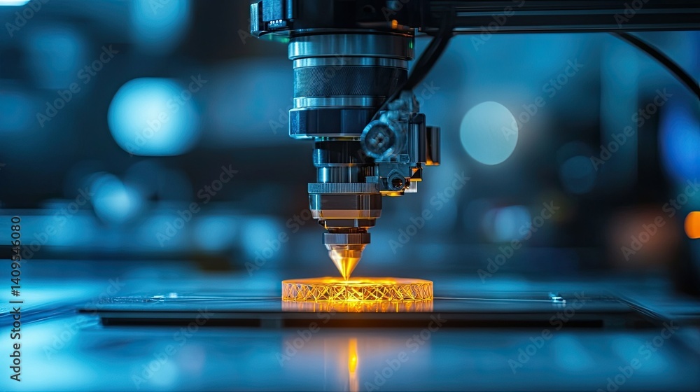 High-tech lab experiment with 3D printing and laser technology. High-tech lab experiment with 3D printing and laser technology.