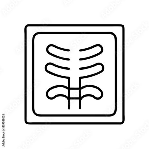 Outline x ray skeleton bones medical radiology diagnostic healthcare anatomy human body scan chest