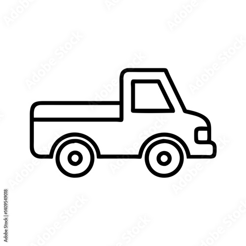 Outline pickup truck vehicle transportation automotive drawing car illustration design vector image art