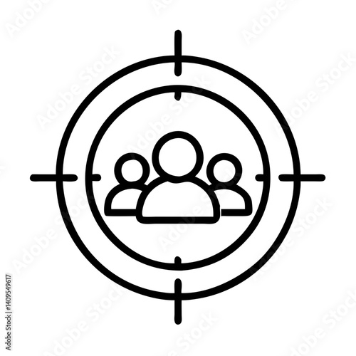 Target audience focus group customer targeting marketing strategy business targeting people icon vector
