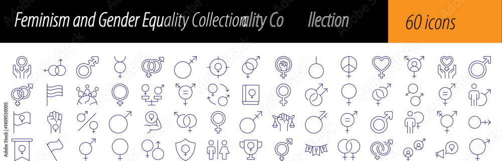 Gender Equality and Feminism Related Line Icons for Web Sites, Books, Cards, Apps. Editable Stroke. Perfect for Web Sites, Books, Cards, Apps Gender Equality and Feminism Related Line Icons for Web Sites, Books, Cards, Apps. Editable Stroke. Perfect for Web Sites, Books, Cards, Apps