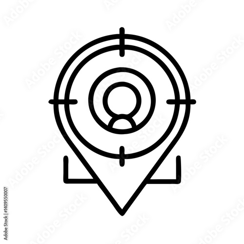 Target audience targeting customer location pin point focus marketing strategy person icon vector