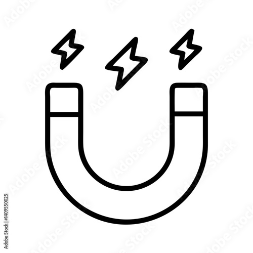 Illustration of magnet magnetic field force attraction physics science electromagnetism power energy concept