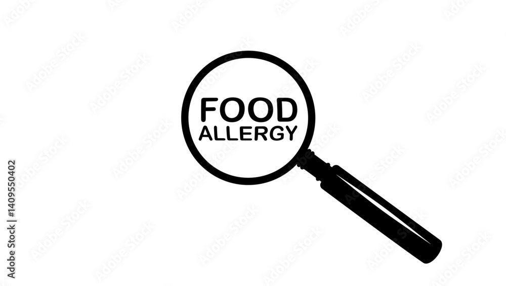Food allergy symbol, black isolated silhouette Food allergy symbol, black isolated silhouette