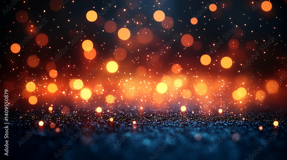Fototapeta premium Abstract bokeh lights background warm cool colors