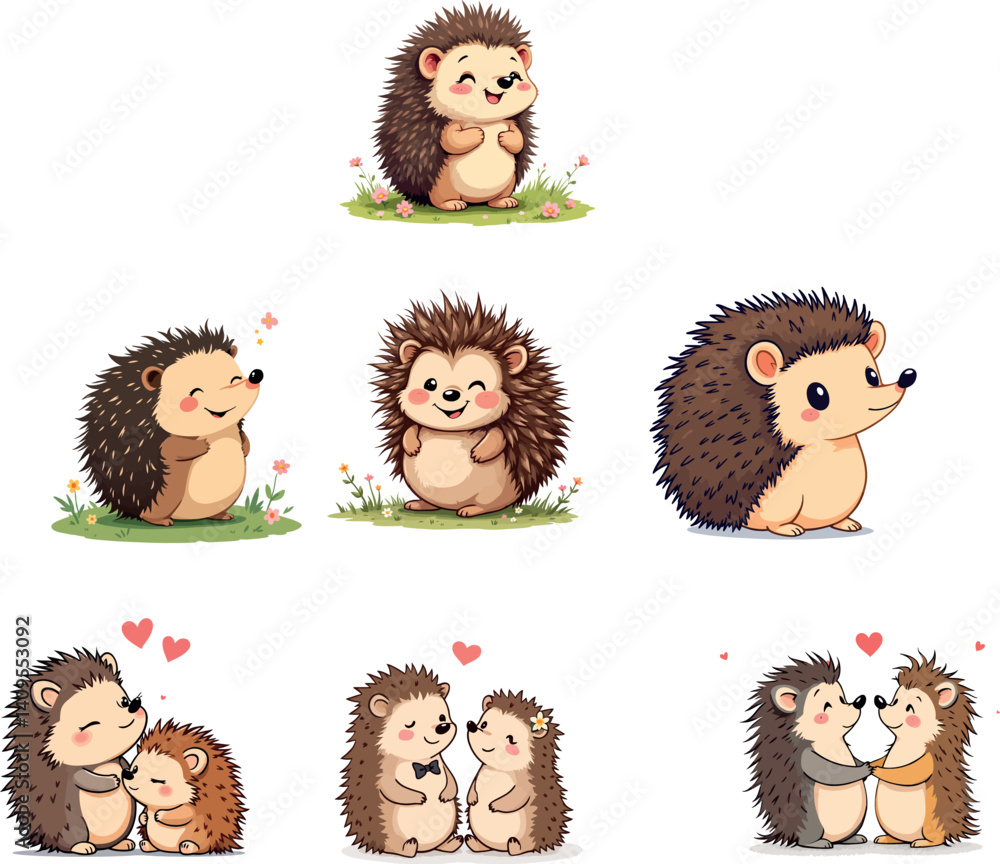 custom made wallpaper toronto digitalVsai adorable hedgehogs showing love and happiness in various poses