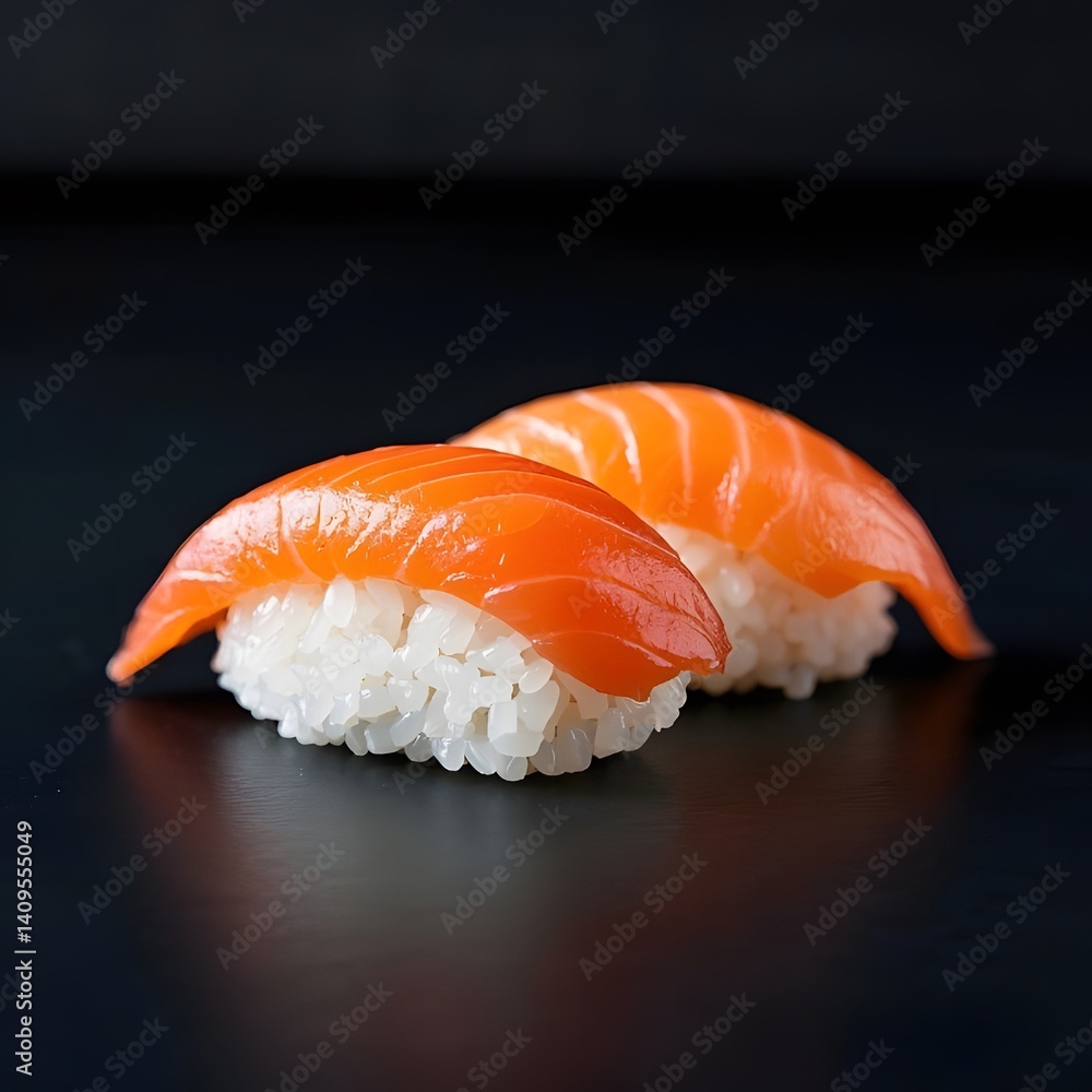 close up sushi black background close up sushi black background