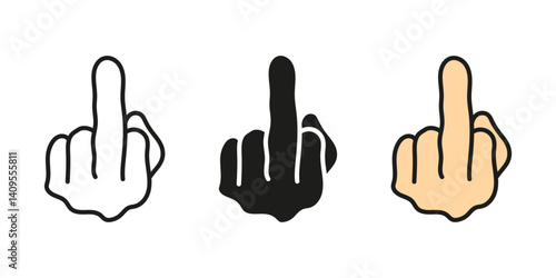 Middle finger gesture icon.