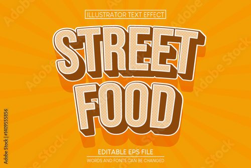 street food editable text effect font style
