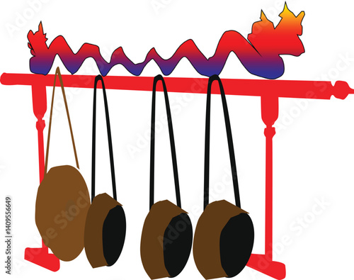 gong gamelan ilustration music of java