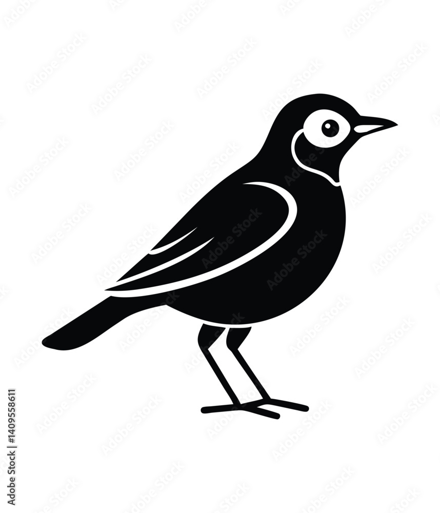 Obraz premium Bird Silhouette: Minimalist Nature-Inspired Design