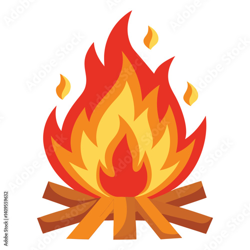 fire flames vector illustration