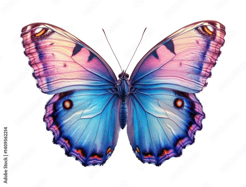 Fototapeta premium Captivating butterfly display in nature vibrant colors view. Isolated on transparent background, png.