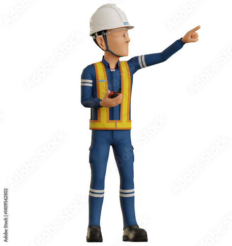 Isolate industrial worker point at high