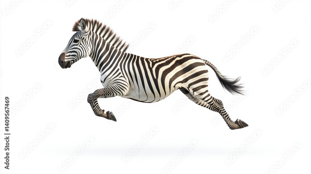 Fototapeta premium Zebra running and jumping
