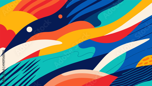 An abstract painting with bold brushstrokes and textures representing various data sets in a visually appealing way.. Vector illustration