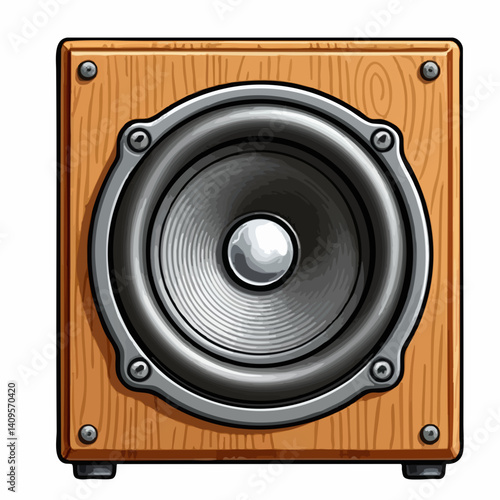 Wooden Speaker Illustration. Vector Image