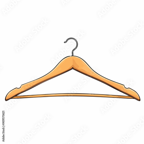 Wooden Clothes Hanger Illustration. Vector Image