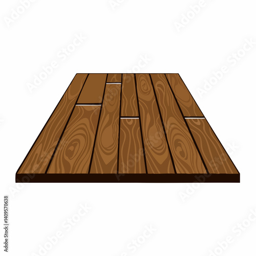 Wood Planks Perspective View Illustration. Vector Image