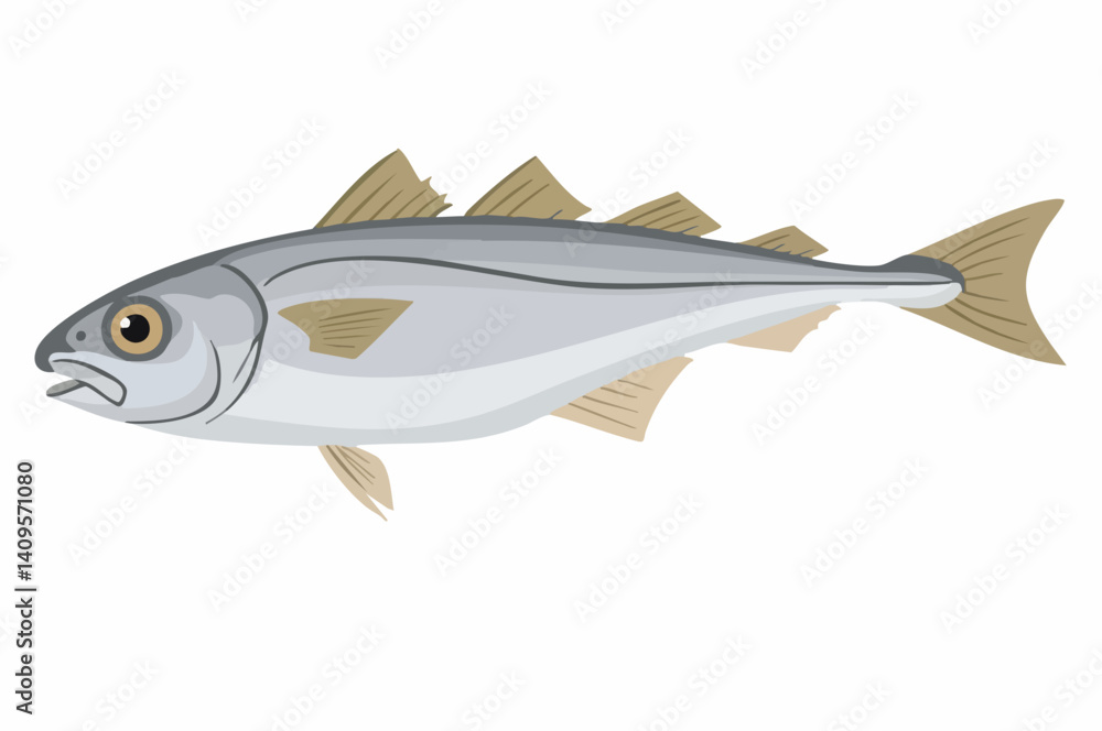 Fototapeta premium Vector Illustration of a Fish. Vector Image
