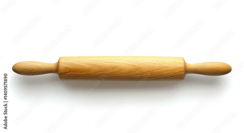A rolling pin and dough on a white background A rolling pin and dough on a white background