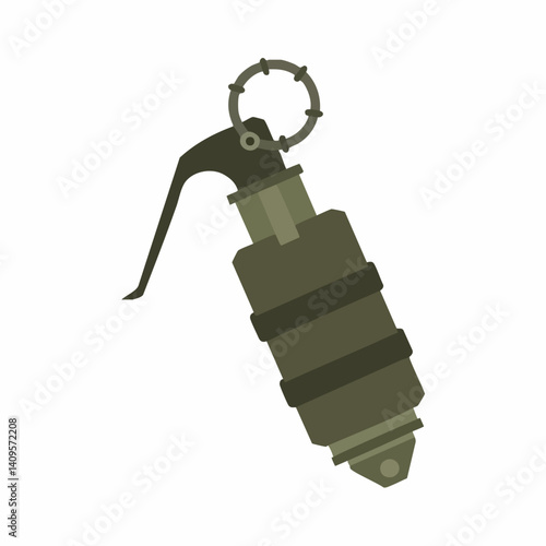 Military Hand Grenade Vector Illustration. Vector Image