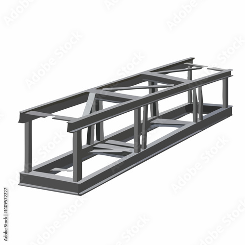 Metal framework structural design model. Vector Image