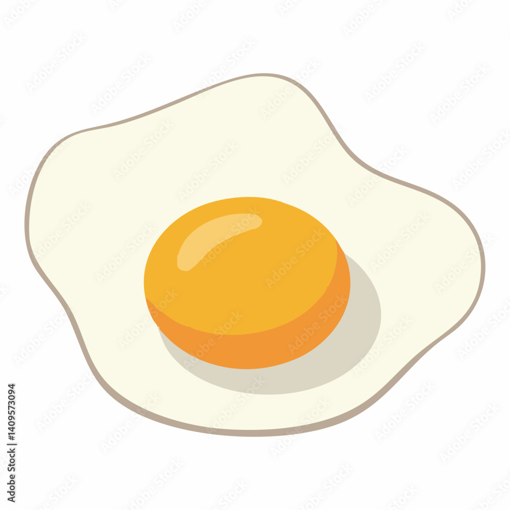 Fried Egg with Yolk Illustration. Vector Image Fried Egg with Yolk Illustration. Vector Image