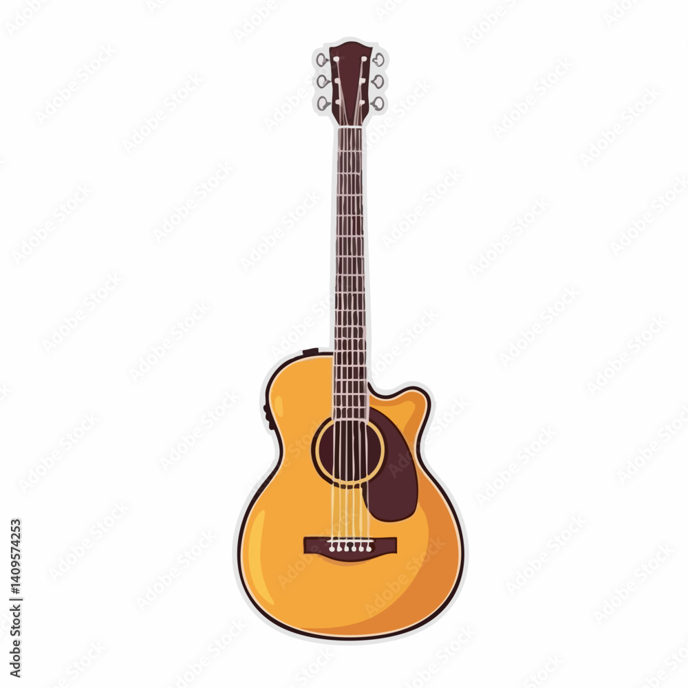 Obraz premium Acoustic Guitar Illustration Vector Graphic. Vector Image