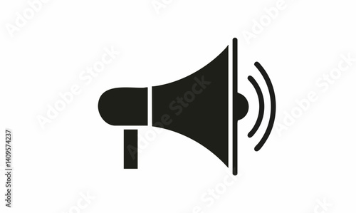 Announcement Icon Megaphone Sound Waves Vector Illustration. Vector Image
