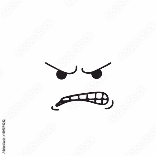 Angry cartoon face vector illustration. Vector Image
