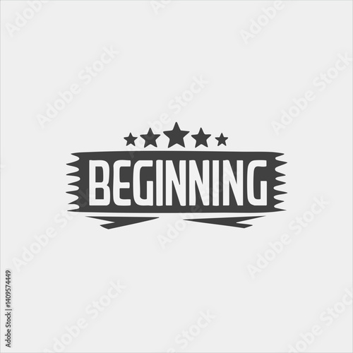 Abstract Beginning Banner with Stars. Vector Image