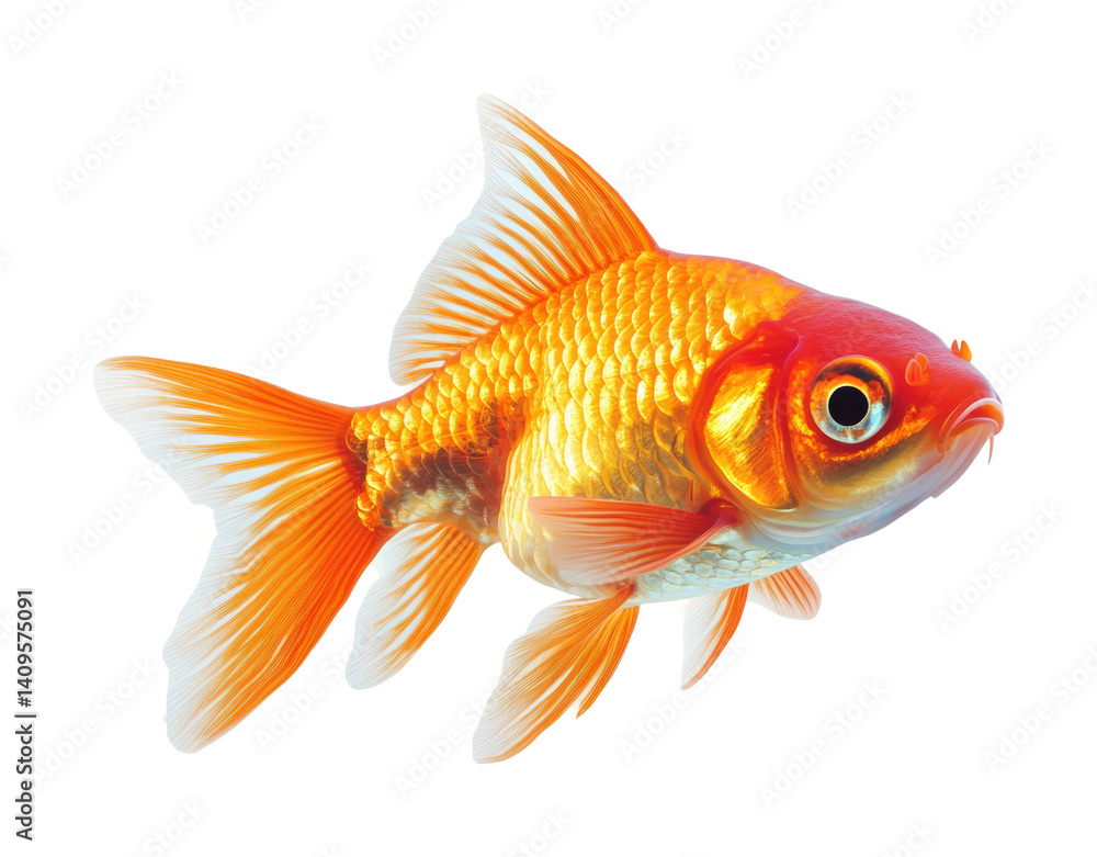 Swimming goldfish in clear water aquatic environment nature. Isolated on transparent background, png. Swimming goldfish in clear water aquatic environment nature. Isolated on transparent background, png.