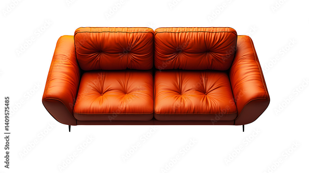 Obraz premium Sofa top view isolated on white background, HD, realistic