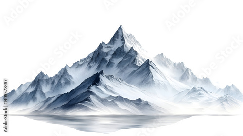 Wallpaper Mural Sketched mountain landscape in pencil style, isolated on white background Torontodigital.ca