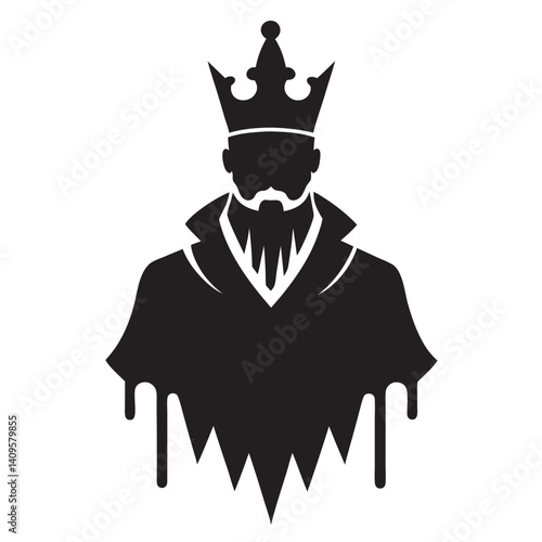King silhouette people in graffiti tag hip hop street art typography illustration 