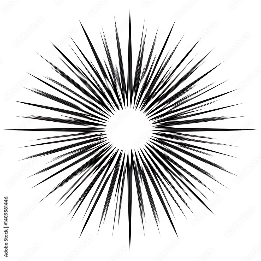 A Concentric Circular Pattern Featuring Black Rays Extending Outwards A Concentric Circular Pattern Featuring Black Rays Extending Outwards