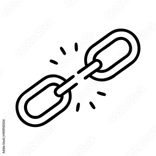 Broken chain icon symbolizing disconnection and vulnerability  