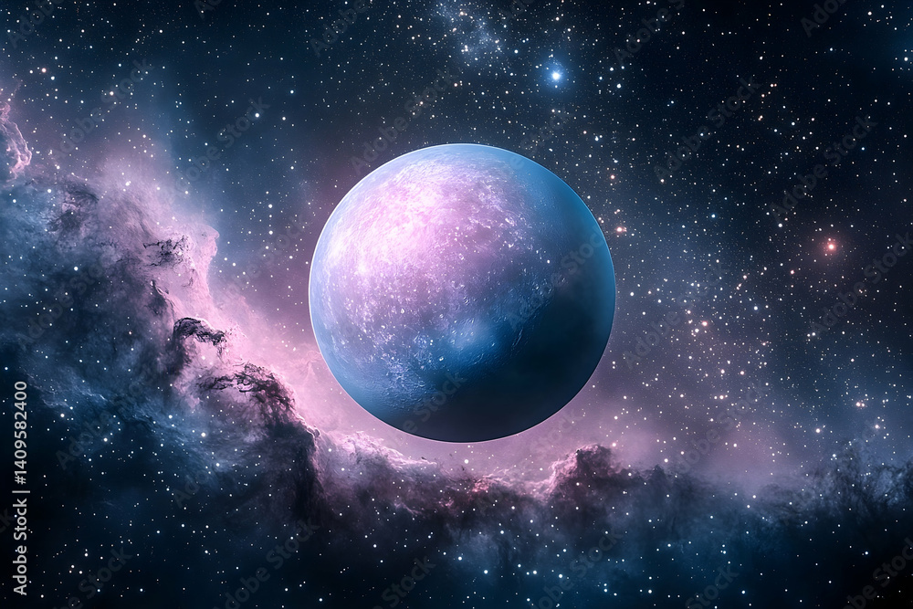 Fototapeta premium A captivating celestial body, surrounded by cosmic nebulas.