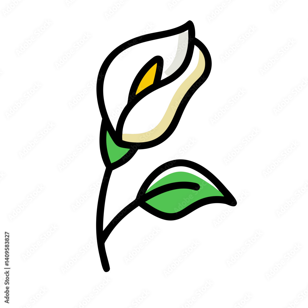 Stylized Flower Bud Design Illustration in Black Background Stylized Flower Bud Design Illustration in Black Background
