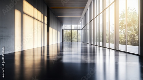 Wallpaper Mural "Serene Modern Interior with Large Glass Windows" Torontodigital.ca