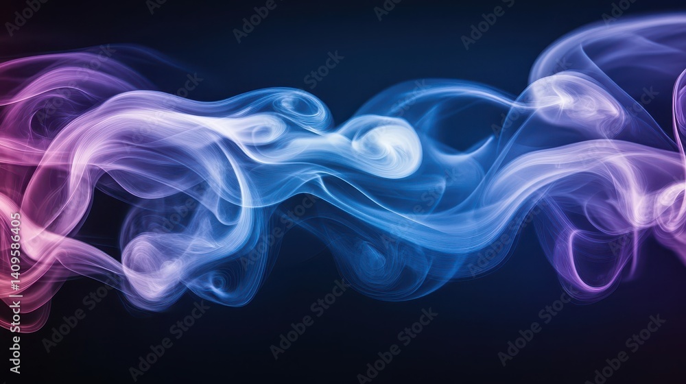 Fototapeta premium Abstract swirls of vibrant smoke colors against a dark background.